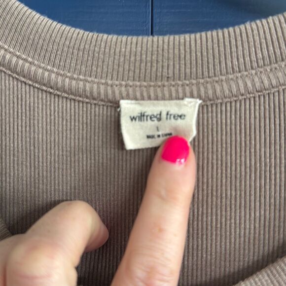 Aritzia Wilfred Free Ribbed Tank Dress Taupe Size L - Picture 2 of 5